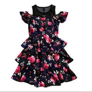 NWT Cold Shoulder Short sleeve skater dress-girls
